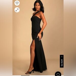 Lulus Majesty Black Asymmetrical Mermaid Maxi Dress